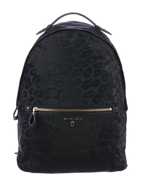 black leopard michael kors backpack
